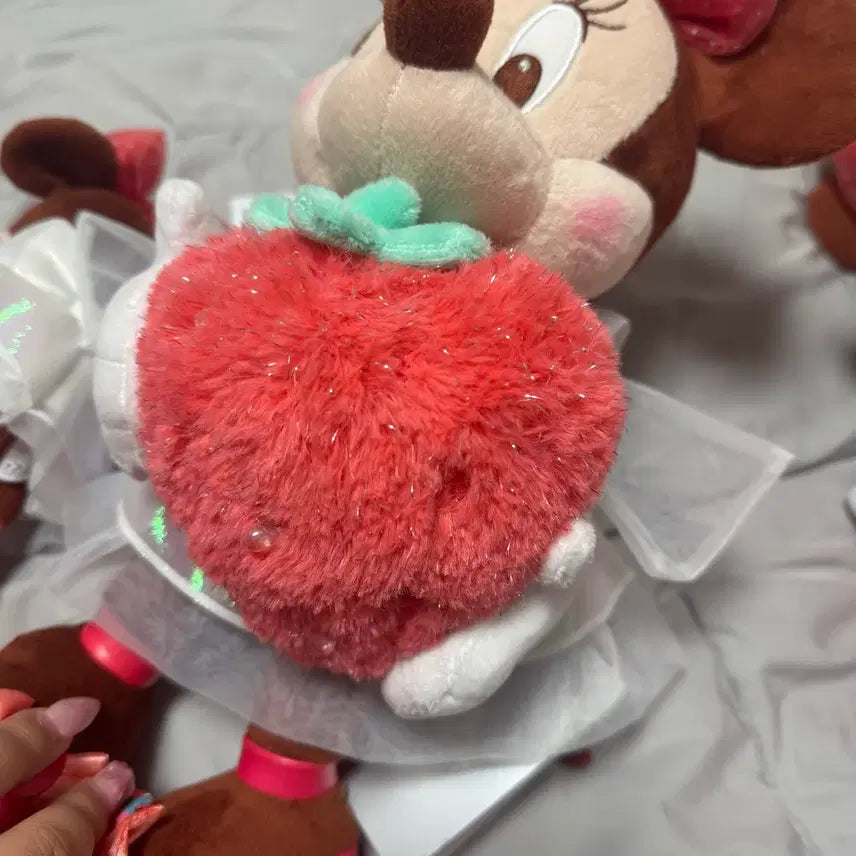 [BUNJANG] Disney Strawberry Series Minnie Mouse Plush Doll/Keyring / 신상 디즈니 딸기시리즈 미니마우스 인형/키링