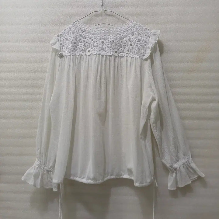 [BUNJANG] Isabel Marant Blouse Long Sleeve White Cotton Size 36 / 정품 이자벨마랑 여름 긴팔 블라우스 여성 36 흰색 사랑봉봉