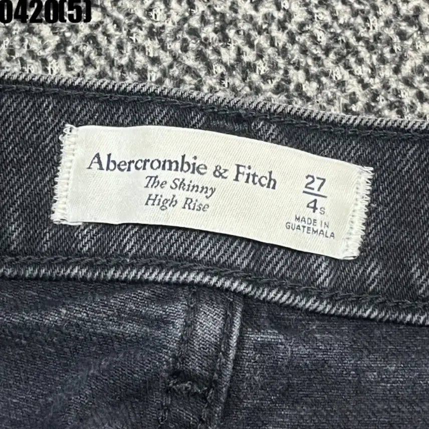 [BUNJANG] Abercrombie Black Denim Jeans with Damage Cutting - Size 27 / 아베크롬비 블랙 데님 청바지 데미지컷팅27 0420