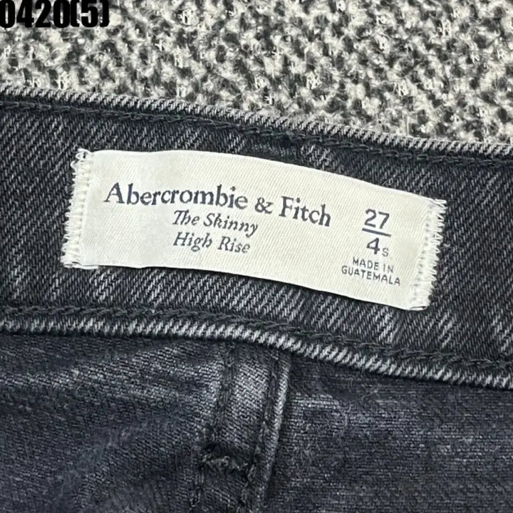 [BUNJANG] Abercrombie Black Denim Jeans with Damage Cutting - Size 27 / 아베크롬비 블랙 데님 청바지 데미지컷팅27 0420