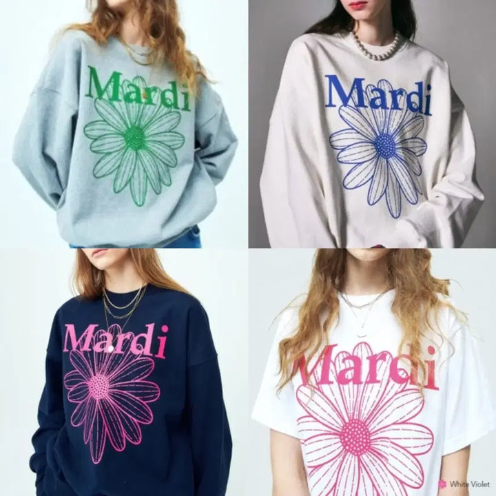 [BUNJANG] Mardi Mercredi Flower Collection Bundle Set / 마르디 메크르디 플라워 맨투맨, 반팔 모음 교신