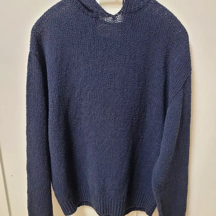 [SOLD OUT] 네세서리 코튼 후디드 니트 네이비 새상품