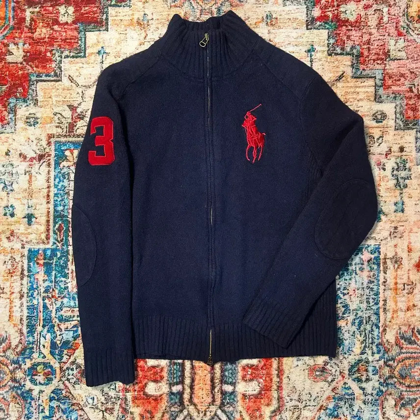 [BUNJANG] Polo Ralph Lauren Big Pony Wool Zip-Up Jacket L / [M] 폴로 랄프로렌 빅포니 울 집업