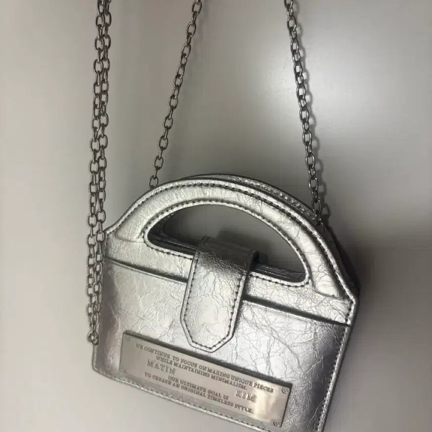 [BUNJANG] Matinkim Silver Chain Mini Crossbody Bag / 마뗑킴 실버 체인 미니 카드 크로스백