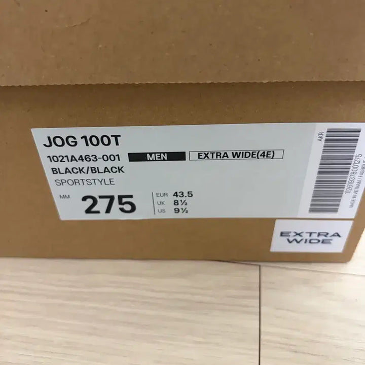 [BUNJANG] Asics Jog 100 T Black Extra Wide Sneakers / [275]아식스 조그 100 T 블랙 - 4E 엑스트라 와이드