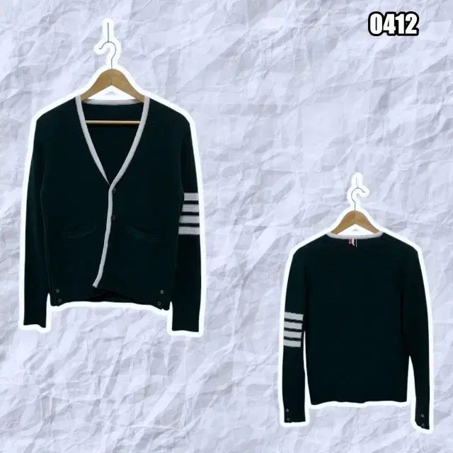 [SOLD OUT] 사이즈1 톰브라운 클래식 브이넥 네이비 가디건