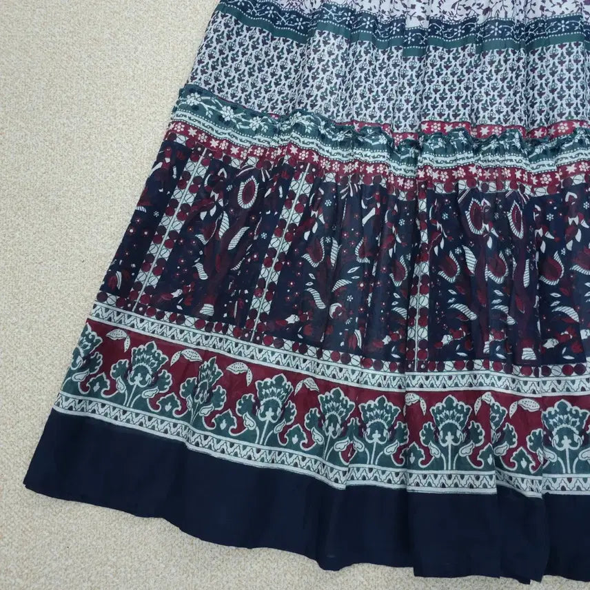 [BUNJANG] Japanese Paisley Ethnic Long Skirt / (M)일본 롱 스커트 페이즐리 에스닉 히피 빈티지 W3092
