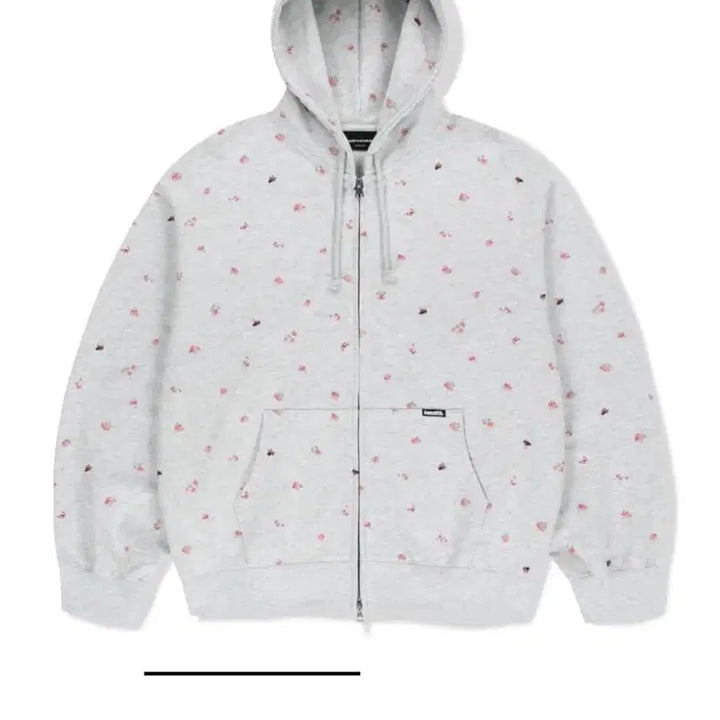 [BUNJANG] WKNDRS Floral Hoodie Zip-up Light Gray / WKNDRS 위캔더스 플로럴 후드집업 라이트그레이