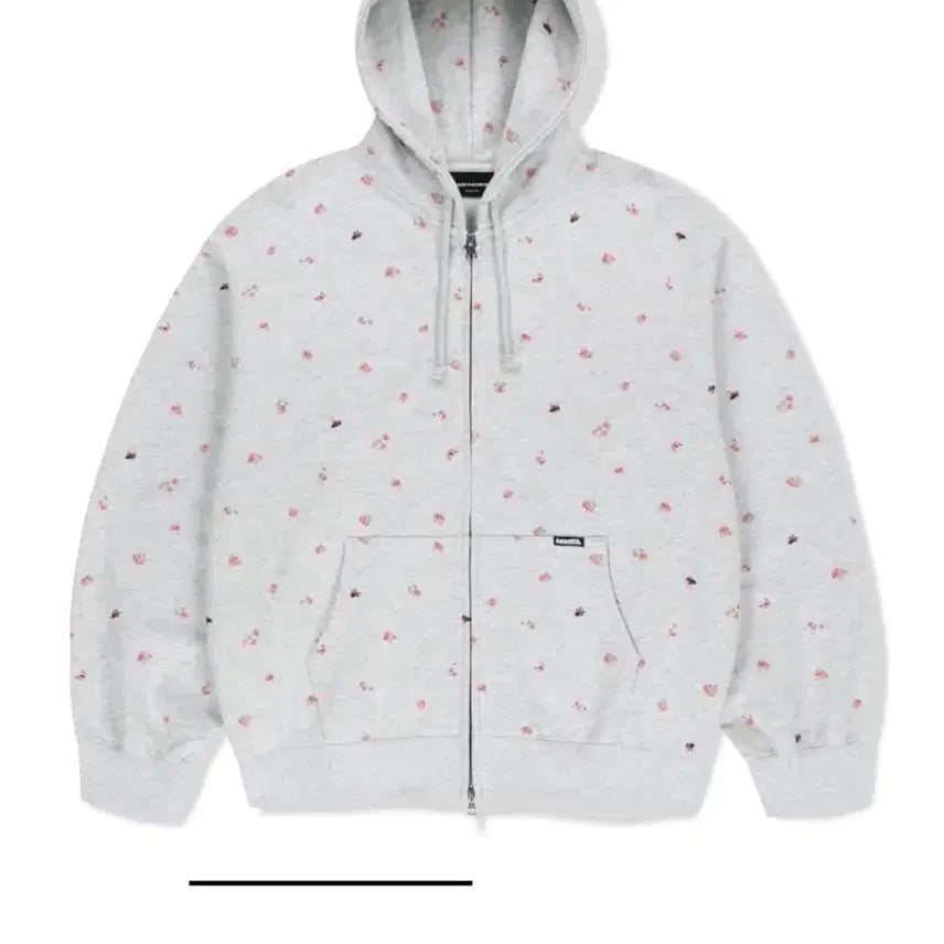[BUNJANG] WKNDRS Floral Hoodie Zip-up Light Gray / WKNDRS 위캔더스 플로럴 후드집업 라이트그레이