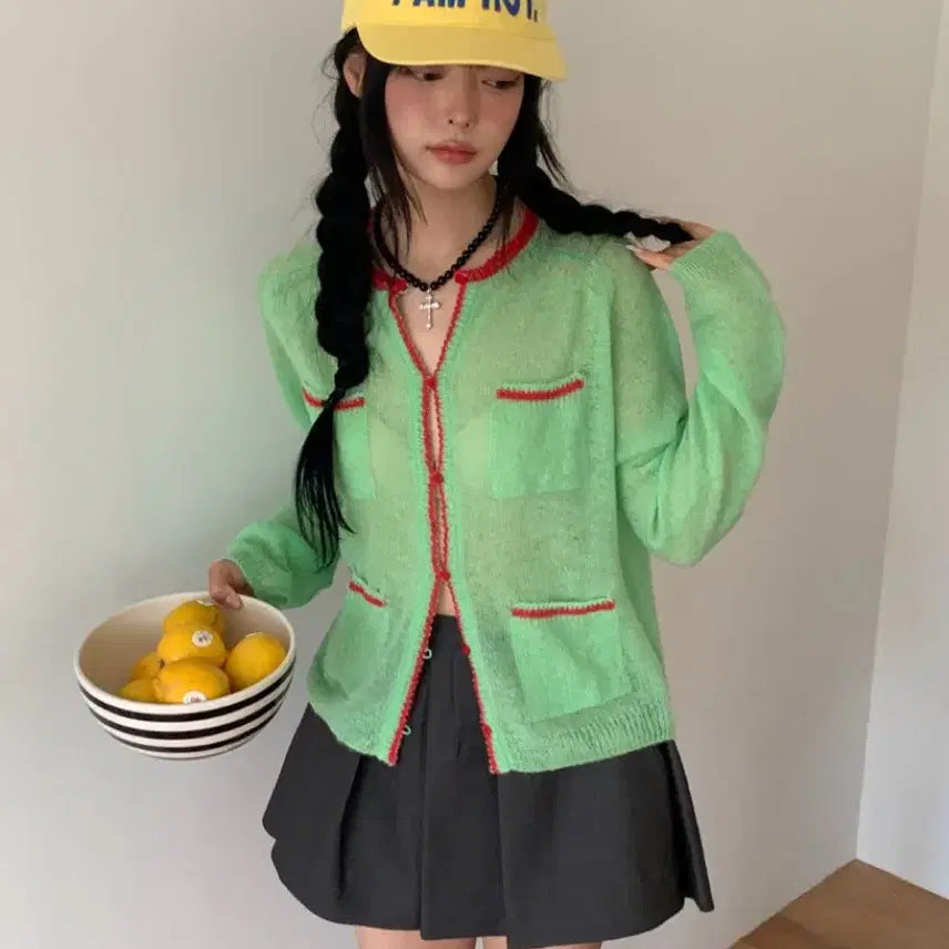 [BUNJANG] Tara by Motion Kid Cardigan (Light Green, One Size) / 타라바이모션 키드가디건 (연두,F)!!