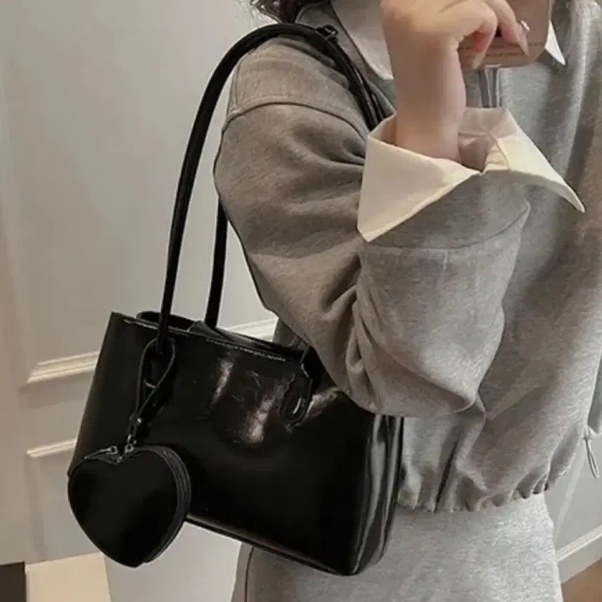 [BUNJANG] Square Leather Shoulder Bag / 스퀘어 레더 숄더백