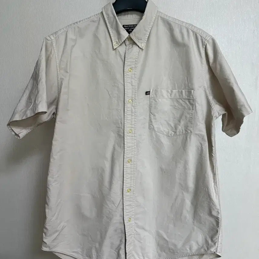 [BUNJANG] Polo Jeans Ralph Lauren Beige Short Sleeve Shirt / [95] 폴로 진스 랄프로렌 반팔 셔츠 베이지