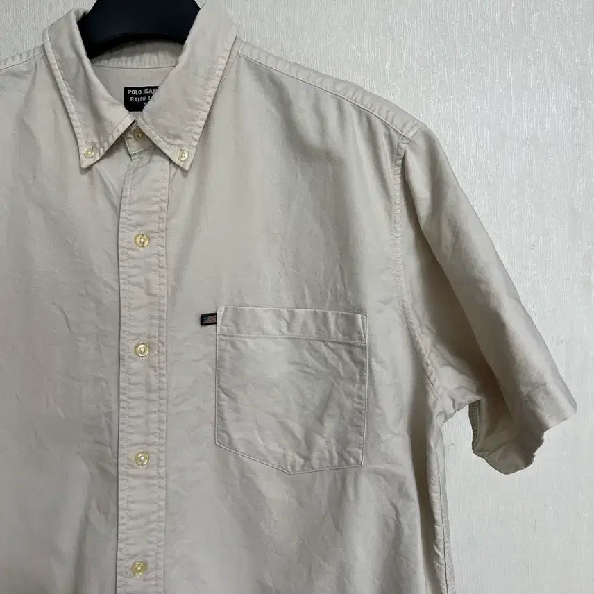 [BUNJANG] Polo Jeans Ralph Lauren Beige Short Sleeve Shirt / [95] 폴로 진스 랄프로렌 반팔 셔츠 베이지