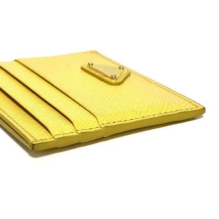 [BUNJANG] Prada Saffiano Leather Card Holder Yellow A+ Grade / [A+급/정품] 프라다 사피아노 레더 카드지갑