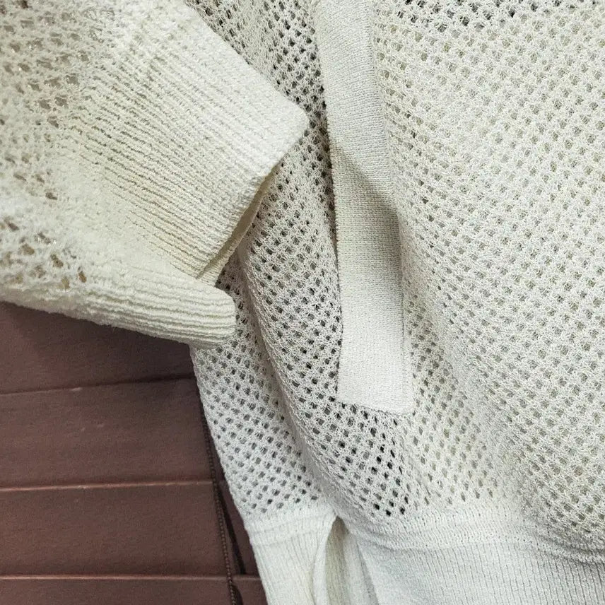 [BUNJANG] MINE Ivory See-through Cardigan / MINE 아이보리 시스루 가디건