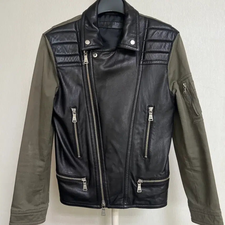 [BUNJANG] Neil Barrett Leather Paneled Biker Jacket / [M] 닐바렛 정품 레더 배색 라이더 재킷 자켓