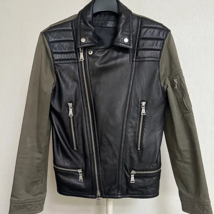[BUNJANG] Neil Barrett Leather Paneled Biker Jacket / [M] 닐바렛 정품 레더 배색 라이더 재킷 자켓