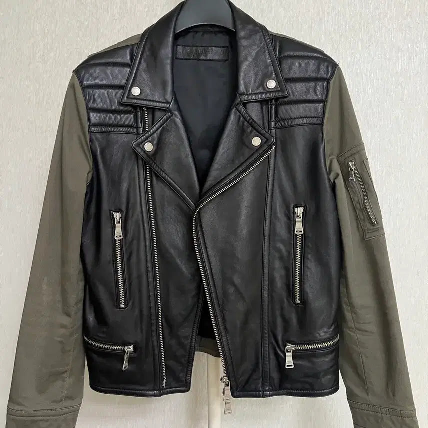 [BUNJANG] Neil Barrett Leather Paneled Biker Jacket / [M] 닐바렛 정품 레더 배색 라이더 재킷 자켓