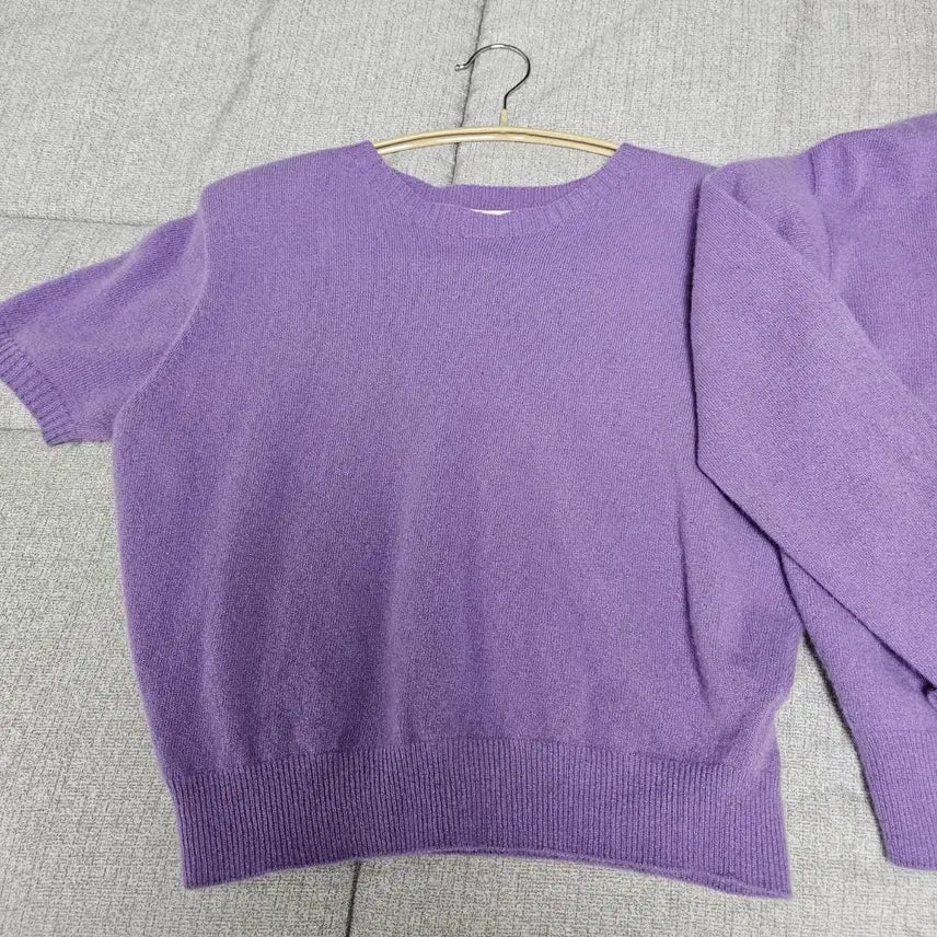 [BUNJANG] OUR Purple Knit Cardigan Set / OUR 퍼플 니트 가디건 세트