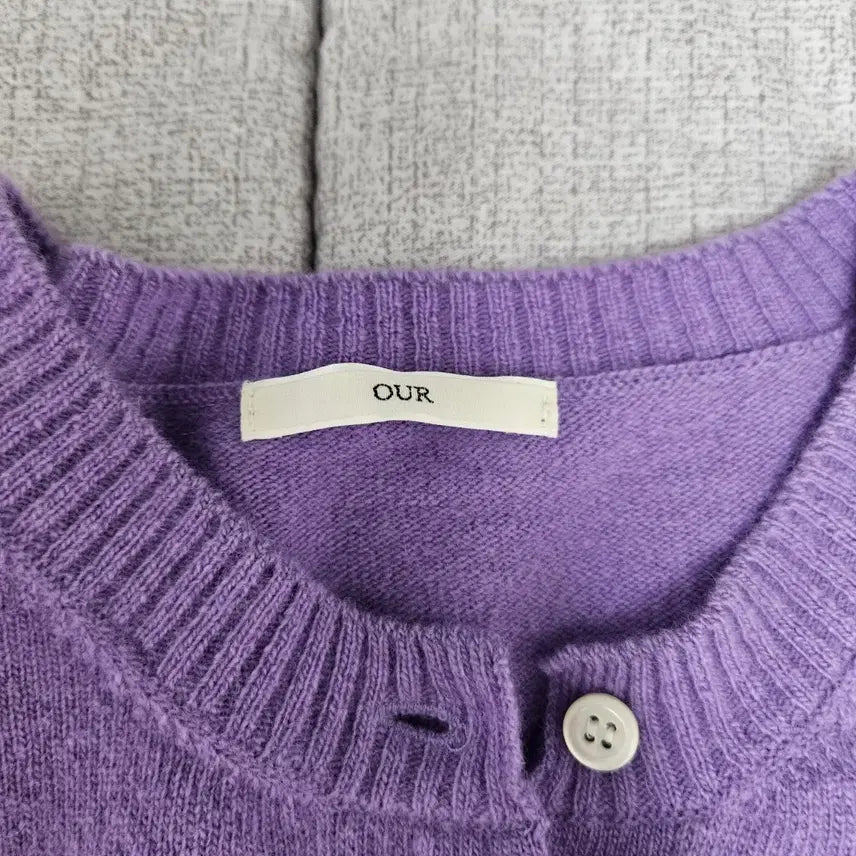 [BUNJANG] OUR Purple Knit Cardigan Set / OUR 퍼플 니트 가디건 세트