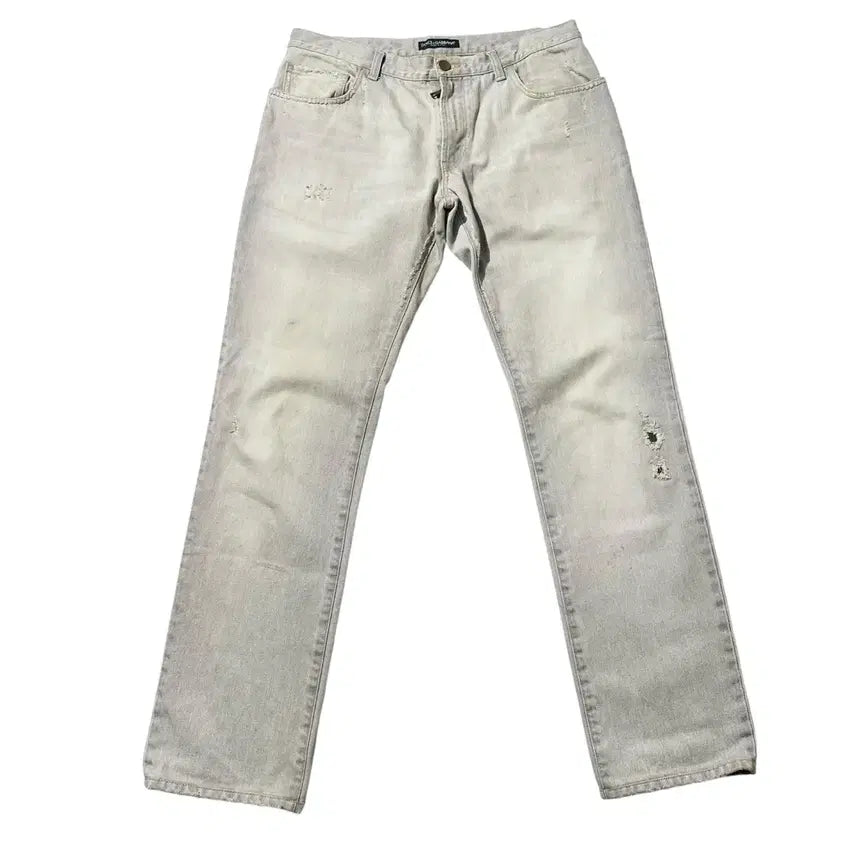 [SOLD OUT] [32-33,매장판] 돌체 앤 가바나 메탈 플레이트 디스트레스드 데님팬츠