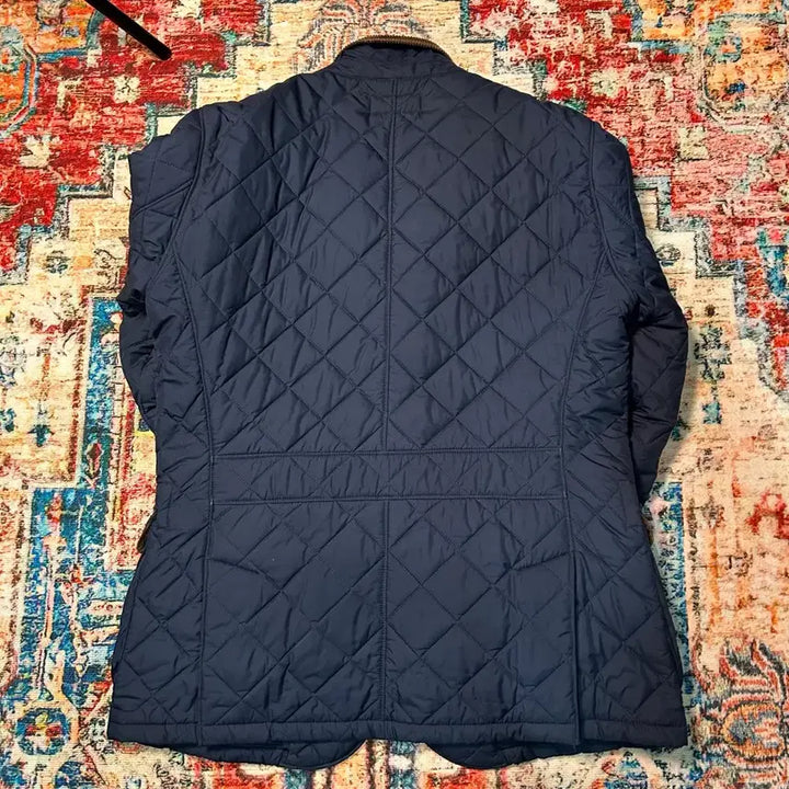 [BUNJANG] Polo Ralph Lauren Calfskin Suede Patch Quilted Jacket Navy / [L] 폴로 랄프로렌 송아지 가죽 덧댐 퀄팅 자켓