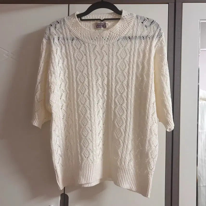 [BUNJANG] Vintage Crochet Knit Top / (택포) 빈티지 크로쉐 반팔니트