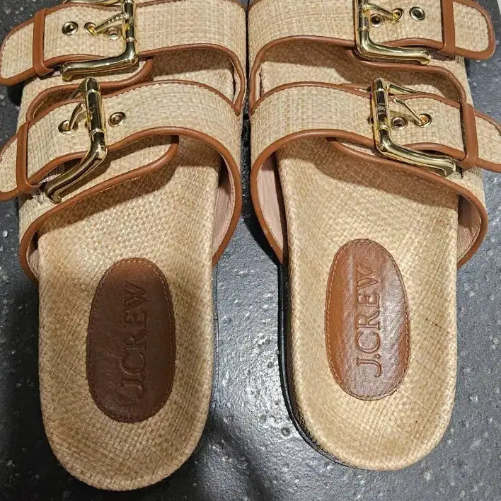 [BUNJANG] J.Crew Rattan Buckle Slippers / [정품]제이크루 슬리퍼