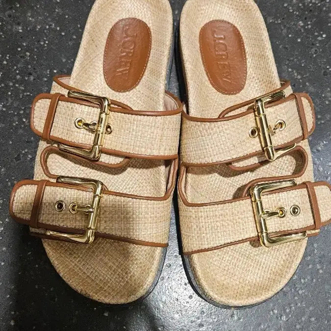 [BUNJANG] J.Crew Rattan Buckle Slippers / [정품]제이크루 슬리퍼