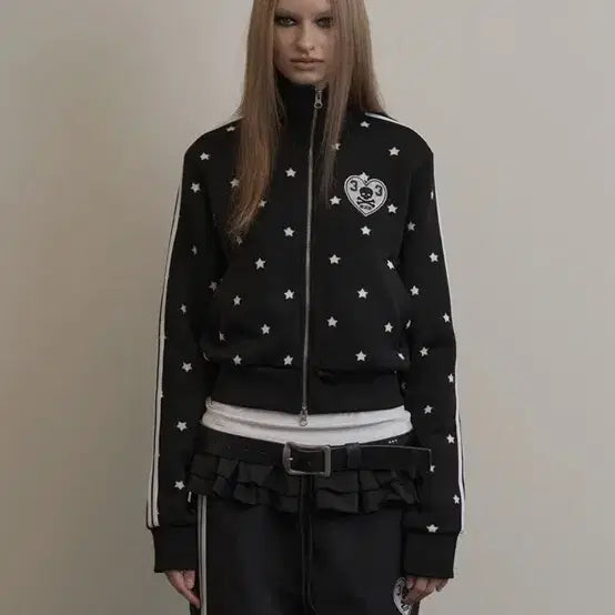 [BUNJANG] SET UP EX STAR SPORTY ZIP-UP BLACK / 셋업이엑스이 STAR SPORTY ZIP-UP / BLACK