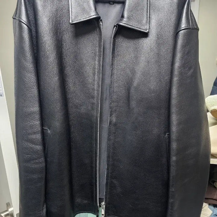 [BUNJANG] Dopejason Cowhide Leather Jacket / 블랙 레더 자켓 집업 XL사이즈 도프제이슨 카우하이드 소가죽