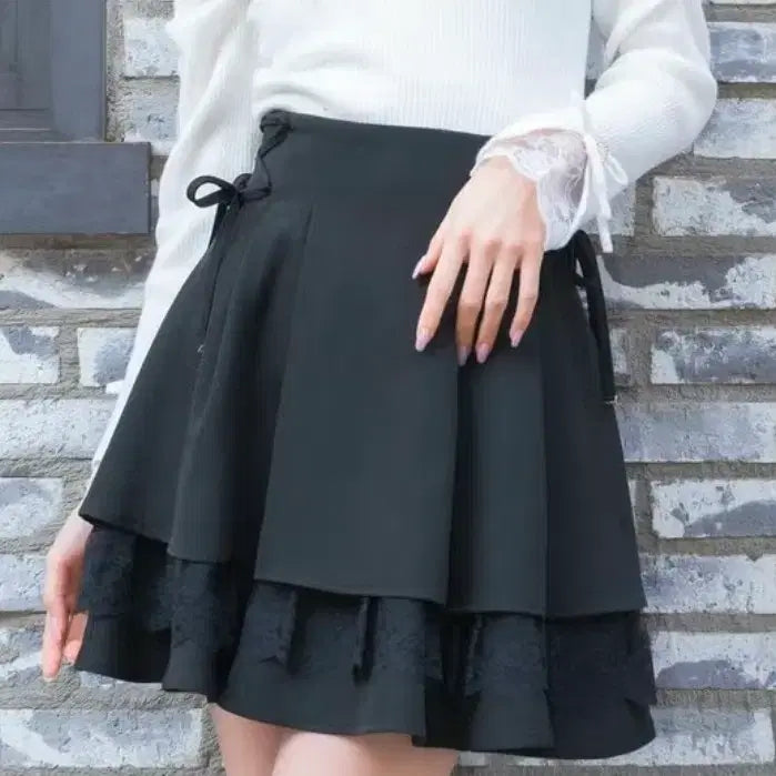 [SOLD OUT] 꾸뛰르 로지타 스커트 블랙 양산형 지뢰계 양지뢰 스나계 걸리