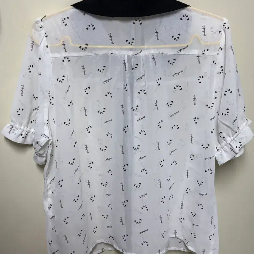 [BUNJANG] Chip Clip Panda Pattern Vintage Blouse / 일본 빈티지 칩클립 판다 패턴 블라우스 모리걸