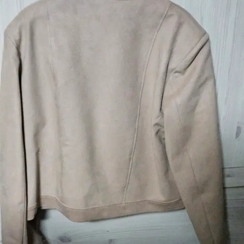 [BUNJANG] Gangjame Beige Suede Rider Jacket / 강자매 베이지 스웨이드 라이더 자켓