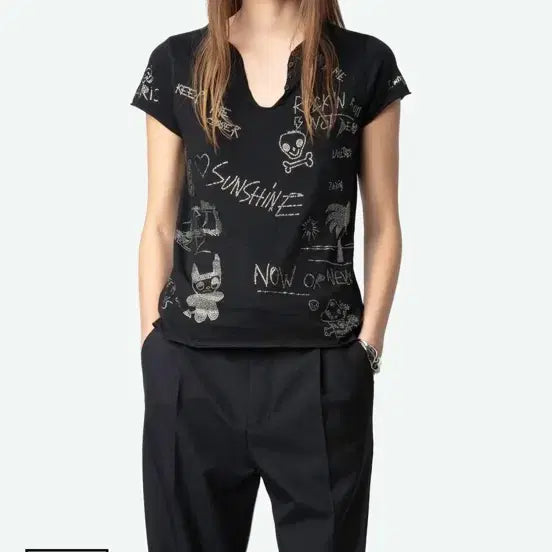[BUNJANG] 쟈딕앤봋테르 Tunisien Multi Strass T-shirt / 쟈딕앤봋테르 Tunisien Multi Strass T-shirt