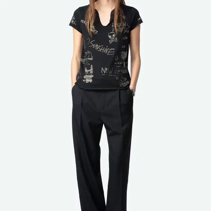 [BUNJANG] 쟈딕앤봋테르 Tunisien Multi Strass T-shirt / 쟈딕앤봋테르 Tunisien Multi Strass T-shirt
