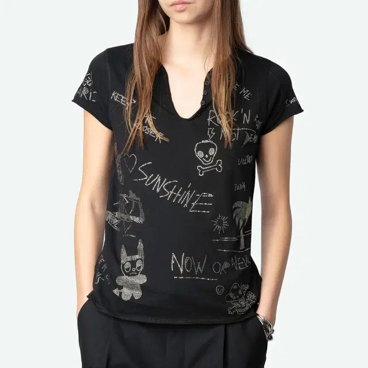 [BUNJANG] 쟈딕앤봋테르 Tunisien Multi Strass T-shirt / 쟈딕앤봋테르 Tunisien Multi Strass T-shirt