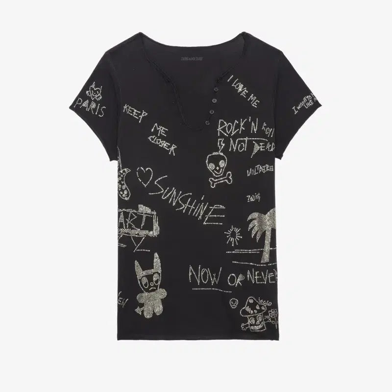[BUNJANG] 쟈딕앤봋테르 Tunisien Multi Strass T-shirt / 쟈딕앤봋테르 Tunisien Multi Strass T-shirt