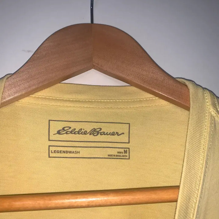 [BUNJANG] Eddie Bauer Yellow Round Neck Short Sleeve T-Shirt Size 105 / Eddie Bauer 에디바우어 개나리색 라운드 반팔티셔츠 105 사이즈