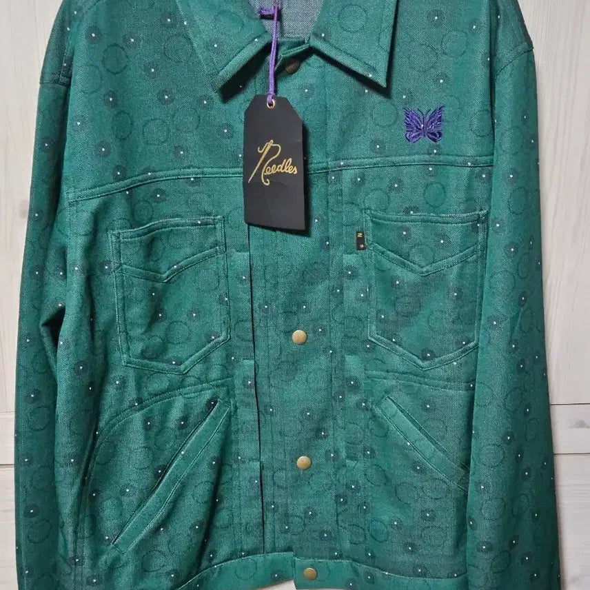 [BUNJANG] Needles Green Pattern Fanny Jean Jacket / Needles 니들스 그린 패턴 패니 진 자켓