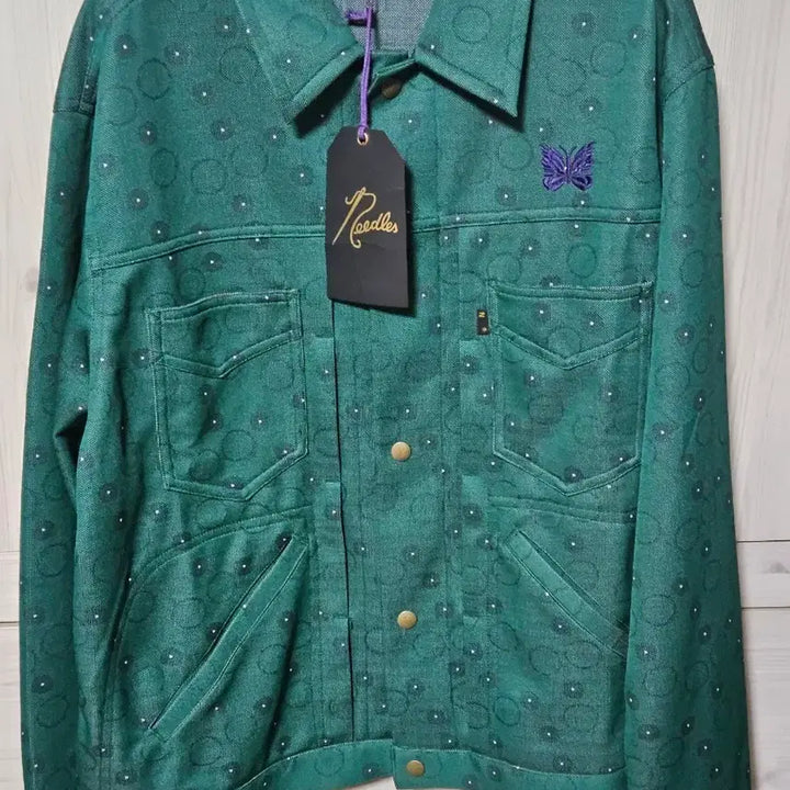 [BUNJANG] Needles Green Pattern Fanny Jean Jacket / Needles 니들스 그린 패턴 패니 진 자켓