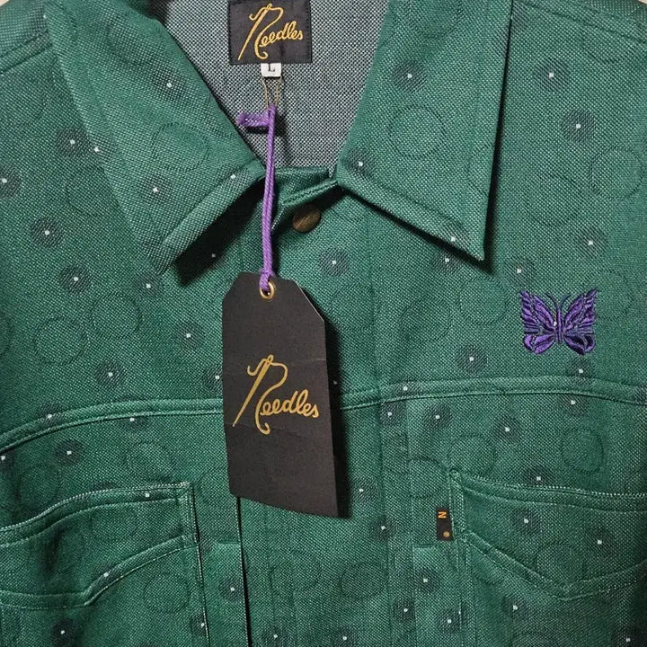[BUNJANG] Needles Green Pattern Fanny Jean Jacket / Needles 니들스 그린 패턴 패니 진 자켓