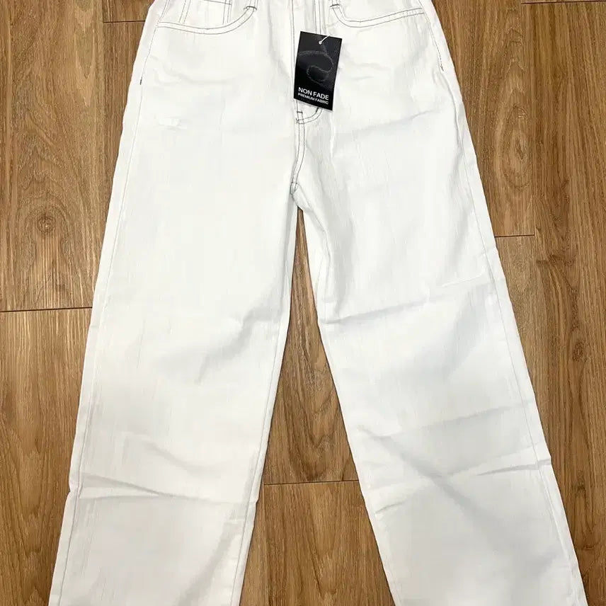 [BUNJANG] Unbranded White Wide Leg Pants (New) / 봄 여름 면바지 논페이드 화이트 와이드 팬츠 S (새상품)