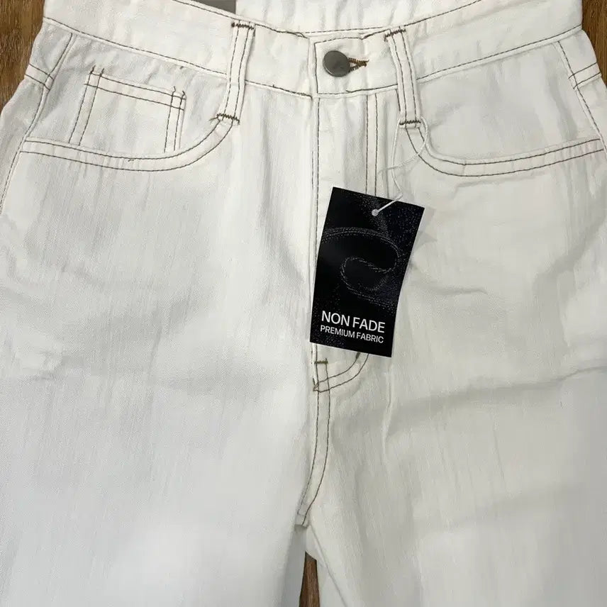 [BUNJANG] Unbranded White Wide Leg Pants (New) / 봄 여름 면바지 논페이드 화이트 와이드 팬츠 S (새상품)