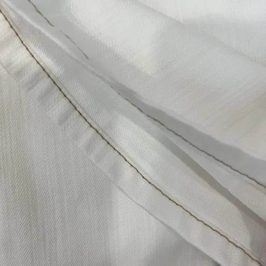 [BUNJANG] Unbranded White Wide Leg Pants (New) / 봄 여름 면바지 논페이드 화이트 와이드 팬츠 S (새상품)