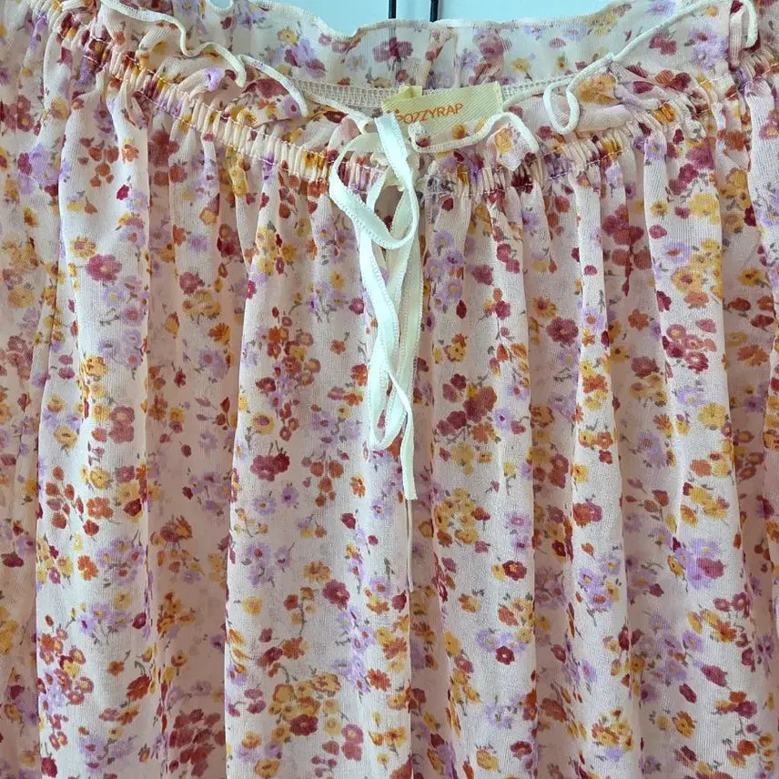 [SOLD OUT] 66-88)시스루 넥밴딩 블라우스