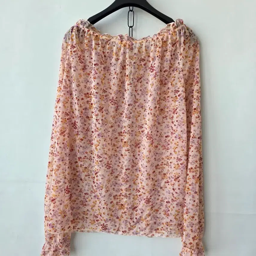 [SOLD OUT] 66-88)시스루 넥밴딩 블라우스