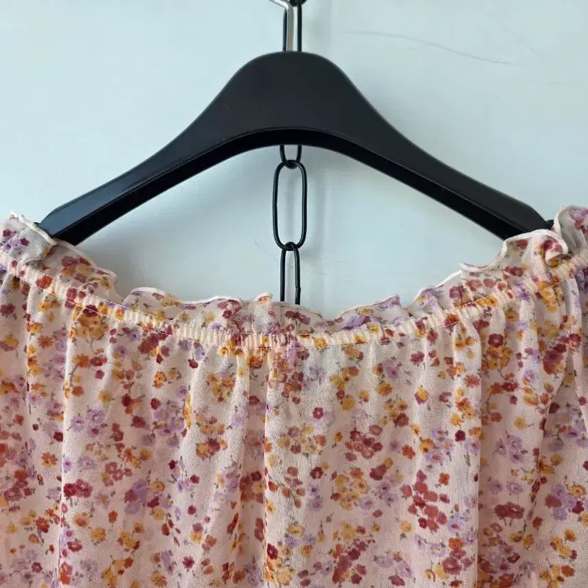 [SOLD OUT] 66-88)시스루 넥밴딩 블라우스