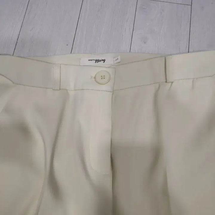 [BUNJANG] Ivory Wide Leg Slacks Pants / 아이보리색 와이드 슬랙스 바지