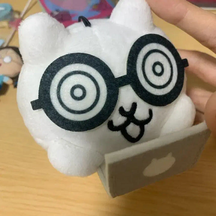 [BUNJANG] Nyanpachi Neko Neko Daizenshuu Otter Otaku Plush Keychain / 냥코대전쟁 오덕 오타쿠 인형 키링